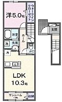 エザンス  ｜ 岡山県岡山市北区花尻みどり町（賃貸アパート1LDK・2階・44.28㎡） その2