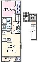 エザンス  ｜ 岡山県岡山市北区花尻みどり町（賃貸アパート1LDK・2階・44.32㎡） その2