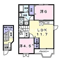 アメニティレジデンス木下Ａ  ｜ 岡山県玉野市山田（賃貸アパート2LDK・2階・58.12㎡） その2