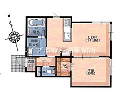 コンフォート  ｜ 岡山県倉敷市日吉町（賃貸アパート1LDK・1階・48.02㎡） その1