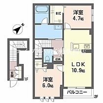 エクセル　A棟  ｜ 岡山県総社市真壁（賃貸アパート2LDK・2階・60.46㎡） その2