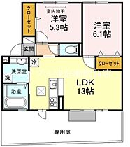 D-room大福  ｜ 岡山県岡山市南区大福（賃貸アパート2LDK・1階・55.47㎡） その2