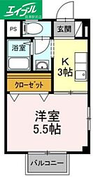 セジュールアレイ B棟 2階