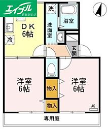 セトル福島 2DKの間取図画像