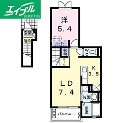 サニーメゾン弐番館 1LDKの間取図画像