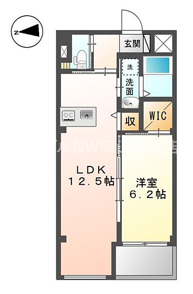 ブリエ　ロッシュ　Ｕ ｜岡山県岡山市北区天瀬南町(賃貸マンション1LDK・1階・45.58㎡)の写真 その2