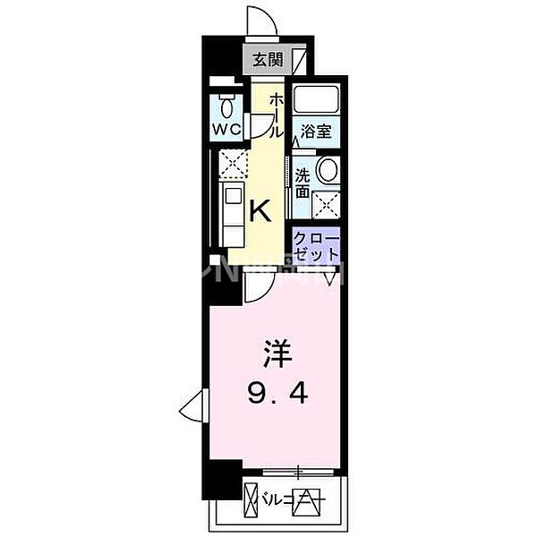 グランツ　コート ｜岡山県岡山市北区富田町2丁目(賃貸マンション1K・5階・31.88㎡)の写真 その2