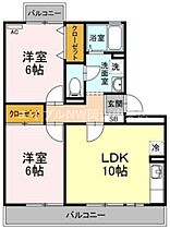 ラフィネ高柳  ｜ 岡山県岡山市北区高柳西町（賃貸アパート2LDK・2階・52.10㎡） その2