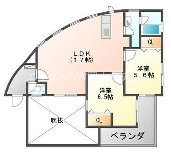 カーサ　スタチオーネ ｜岡山県岡山市北区駅前町2丁目(賃貸マンション2LDK・2階・69.70㎡)の写真 その2