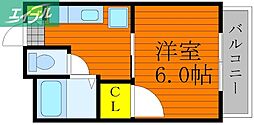富田ハイツ 1Kの間取図画像