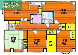 WELLNESSハレルヤ 6階4LDKの間取り