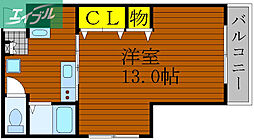 エレガンス大供 1Kの間取図画像