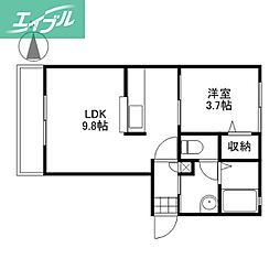 シャーメゾンフレール 1LDKの間取図画像