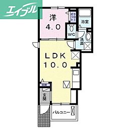メロディー31 1LDKの間取図画像