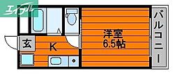 チュリス幸町マンション 1Kの間取図画像