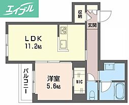アメリス 1LDKの間取図画像