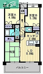 ダイアパレス東島田 3LDKの間取図画像