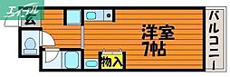 ストゥディオアレズ ワンルームの間取図画像