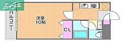ピュアベルデ 1Kの間取図画像