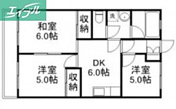 成広京町マンション 3DKの間取図画像