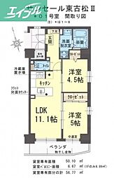 サンセール東古松2 2LDKの間取図画像