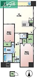 グレースオークス岡山 2LDKの間取図画像