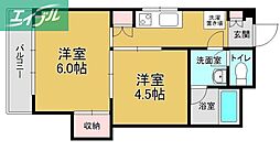 エバーグリーン磨屋町 2Kの間取図画像