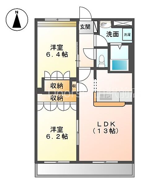 岡山県岡山市南区豊浜町(賃貸アパート2LDK・2階・57.33㎡)の写真 その1