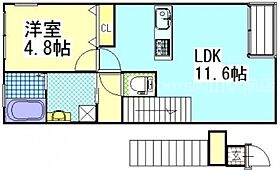 岡山県岡山市北区南方4丁目（賃貸アパート1LDK・2階・41.36㎡） その2