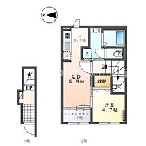 岡山県岡山市東区西大寺松崎（賃貸アパート1LDK・2階・42.34㎡） その2