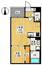 岡山県岡山市北区桑田町（賃貸アパート1LDK・1階・30.06㎡） その2