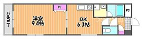 岡山県岡山市北区昭和町（賃貸マンション1DK・9階・38.61㎡） その2