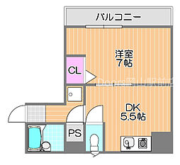 第一天瀬ビル 1DKの間取図画像