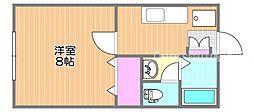 アルトハイデ2B 1Kの間取図画像