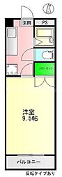 フォレスト東古松 1Kの間取図画像