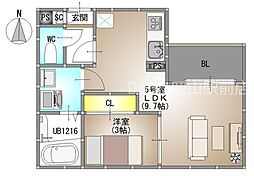 REGALEST 伊島I 1LDKの間取図画像