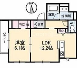 フルールK 1LDKの間取図画像