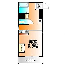 サーパス大供 ワンルームの間取図画像
