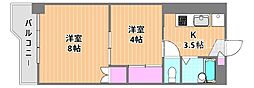 メゾン・ディエトワール 2Kの間取図画像