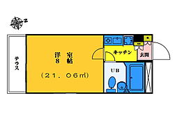エクセレント東中野 1Kの間取図画像