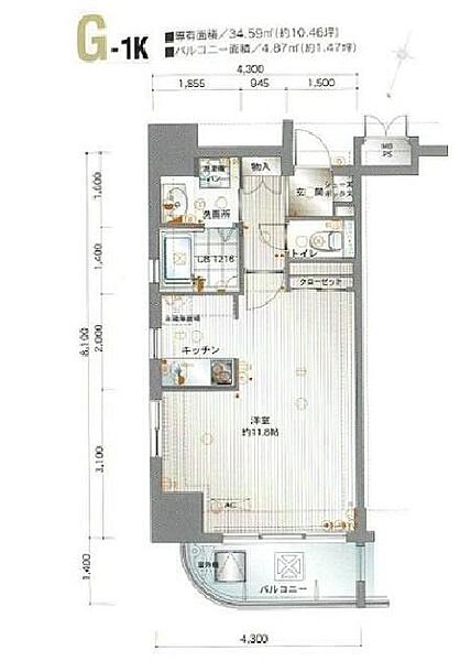 サヴォイテンジンクォーター 211｜福岡県福岡市中央区天神3丁目(賃貸マンション1R・2階・34.59㎡)の写真 その2