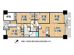 オークヒルズ香里六番館 4LDKの間取図画像