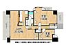 間取り：三方角部屋で開放感のある2ＬＤＫ