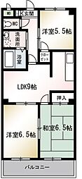タイワード朝志 3LDKの間取図画像