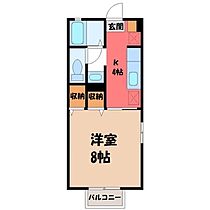 ベルフラワー B  ｜ 栃木県小山市若木町3丁目（賃貸アパート1K・1階・26.93㎡） その2