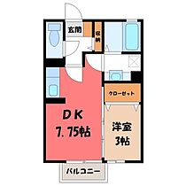 ウインドワードガーデンズ F  ｜ 栃木県小山市若木町1丁目（賃貸アパート1DK・2階・29.44㎡） その2