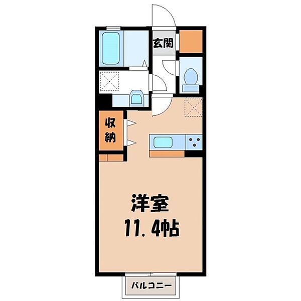 アルシオーネ ｜栃木県栃木市大宮町(賃貸アパート1R・1階・30.03㎡)の写真 その2