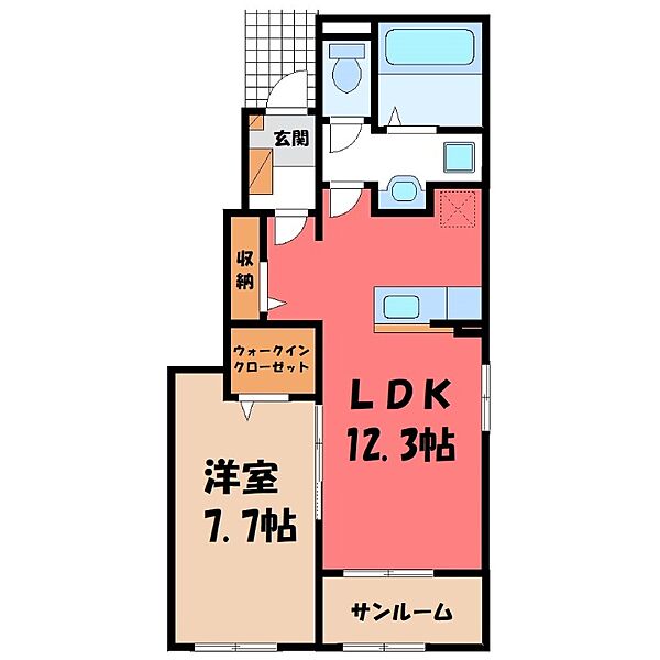 ラ　フェリース ｜茨城県筑西市榎生1丁目(賃貸アパート1LDK・1階・50.14㎡)の写真 その2