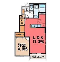 ミニュート ワルツ I  ｜ 栃木県栃木市祝町（賃貸アパート1LDK・1階・45.89㎡） その2