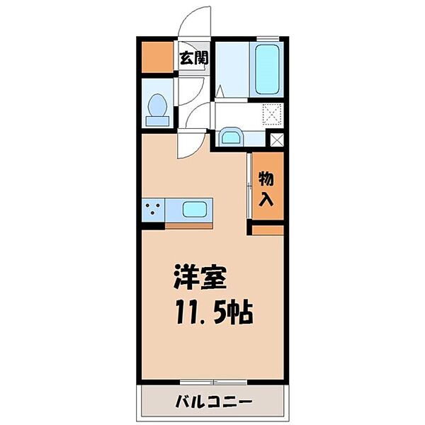 クイーンズコート ｜栃木県栃木市平柳町3丁目(賃貸アパート1R・3階・30.13㎡)の写真 その2